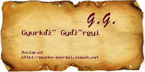 Gyurkó Györgyi névjegykártya